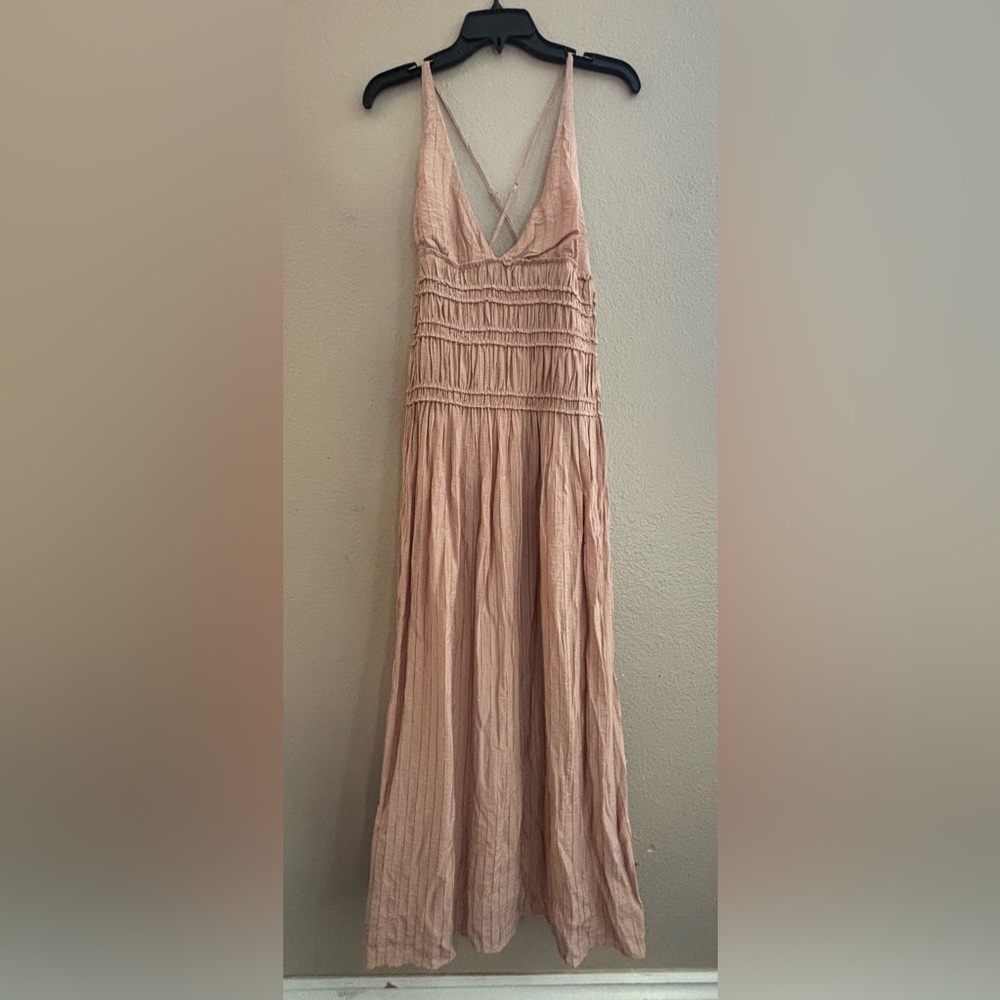 NWT Zara Smocked Maxi Dress AKA Blogger Fave in a pale pink Size Medium